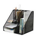 ORGANIZER DE BIROU, TAVITE + SUPORTURI DE REVISTE, din PLASA METALICA, MESH Black