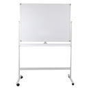 TABLA ALBA ( WHITEBOARD ) MAGNETICA ROTATIVA cu DUBLA FATA, pe stand mobil, OPTIMA, 120 x 150 cm*