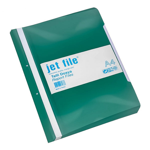 *DOSAR PLASTIC JETFILE, cu 2 perforatii, VERDE*, lichidare de stoc
