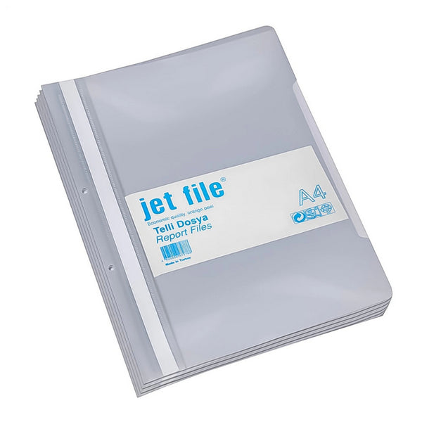 *DOSAR PLASTIC JETFILE, cu 2 perforatii, GRI*, lichidare de stoc