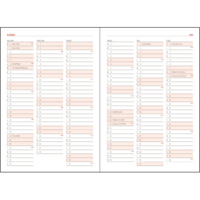 AGENDA A5, ZILNICA, DATATA 2025, EGO BASIC