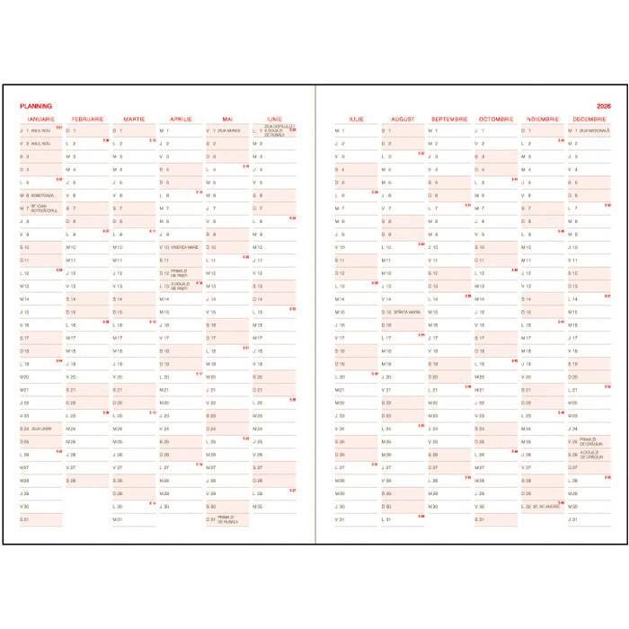 AGENDA A5, SAPTAMANALA, DATATA 2026, EGO AVANTAJ