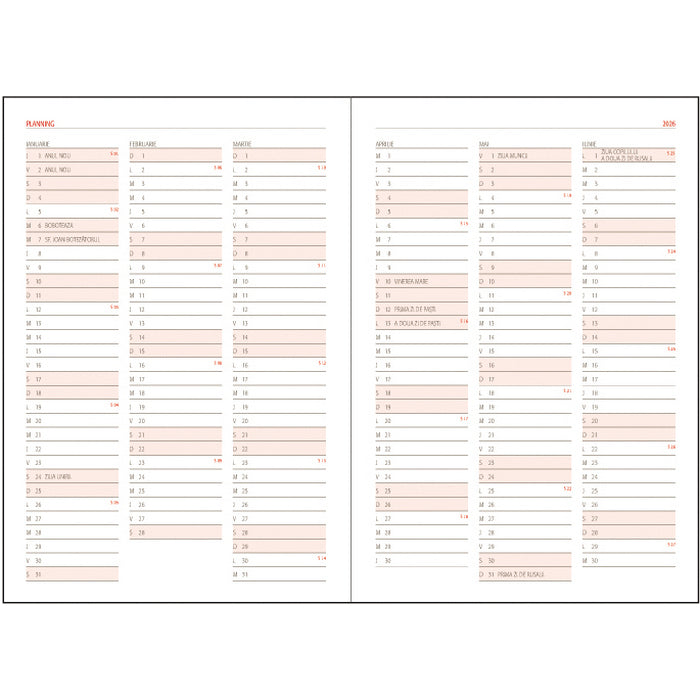 AGENDA A5, ZILNICA, DATATA 2026, EGO BASIC