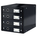 CABINET A4 LEITZ WOW Click & Store, 4 sertare, 28,6x28,2x35,8 cm