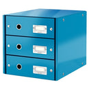 CABINET A4 LEITZ WOW Click & Store, 3 sertare, 28,6x28,2x35,8 cm