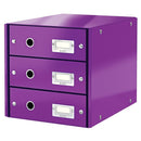 CABINET A4 LEITZ WOW Click & Store, 3 sertare, 28,6x28,2x35,8 cm