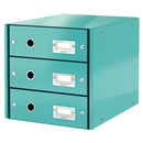 CABINET A4 LEITZ WOW Click & Store, 3 sertare, 28,6x28,2x35,8 cm