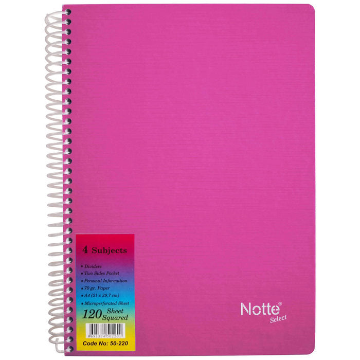 CAIET A4, 120 file, spirala, coperta carton, NOTTE, AR, PROMO BackToSchool*