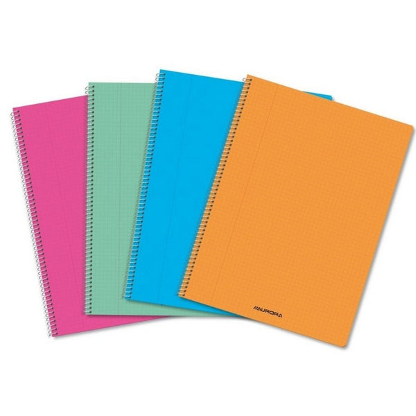 CAIET A4, 60 file, spirala, AURORA, coperta PP transparent color, PROMO BackToSchool*