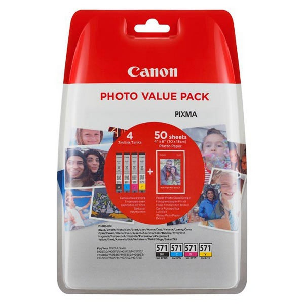 CANON INK CLI571XLVP + 50 Photo Paper (10*15)*