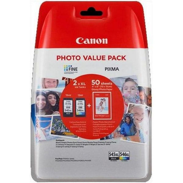 CANON INK PG545XLVP - BLACK 400pagini, COLOR 300pagini + 50 Photo Paper (10x15)*