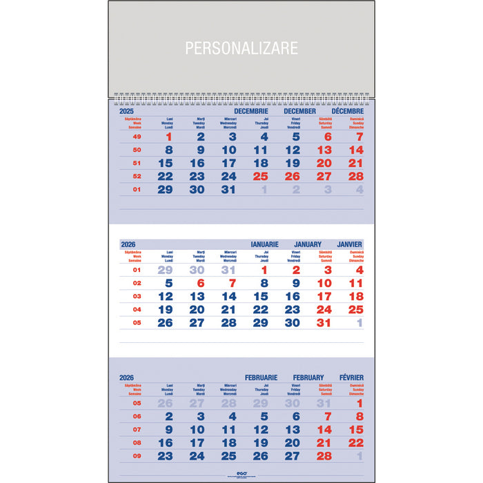 CALENDAR PERETE EGO TRIPTIC, 12 file