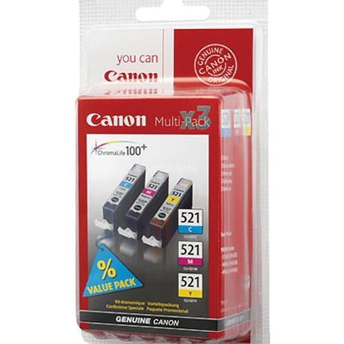 CANON INK CLI-521MP, SET 3 cartuse CYAN, MAGENTA, YELLOW - 3*535pagini*