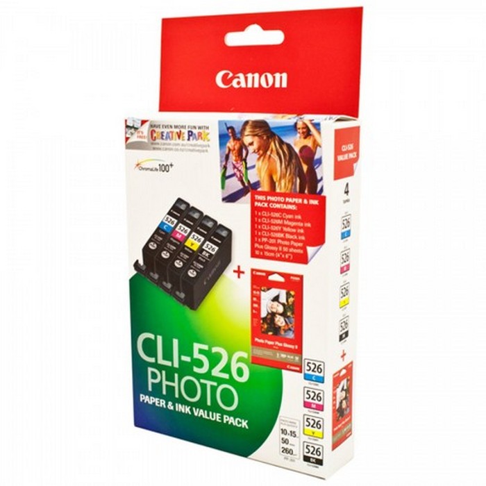 CANON INK CLI526VP + 50 Photo Paper (10*15)*