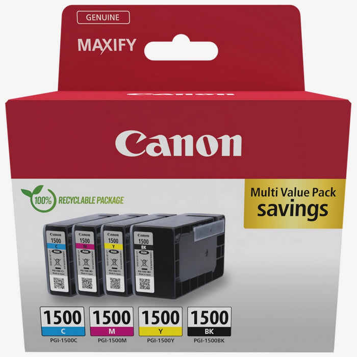 CANON INK PGI1500K4 SET 4 CARTUSE, BLACK 1200pagini, CYAN 935pagini, MAGENTA 935pagini, YELLOW 935pagini*