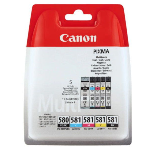 CANON INK PGI580CLI581MU - BLACK 200pagini, PHOTO BLACK 231pagini, CYAN, MAGENTA, YELLOW 256pagini*