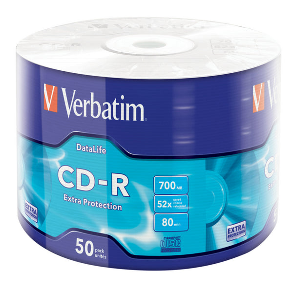 CD-R VERBATIM in bulk de 50 buc in tipla (wrap)