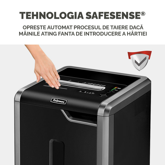 DISTRUGATOR DOCUMENTE FELLOWES 325i STRIP-CUT 5.8 mm, nivel securitate 2, 24-26 coli, SAFE SENSE*