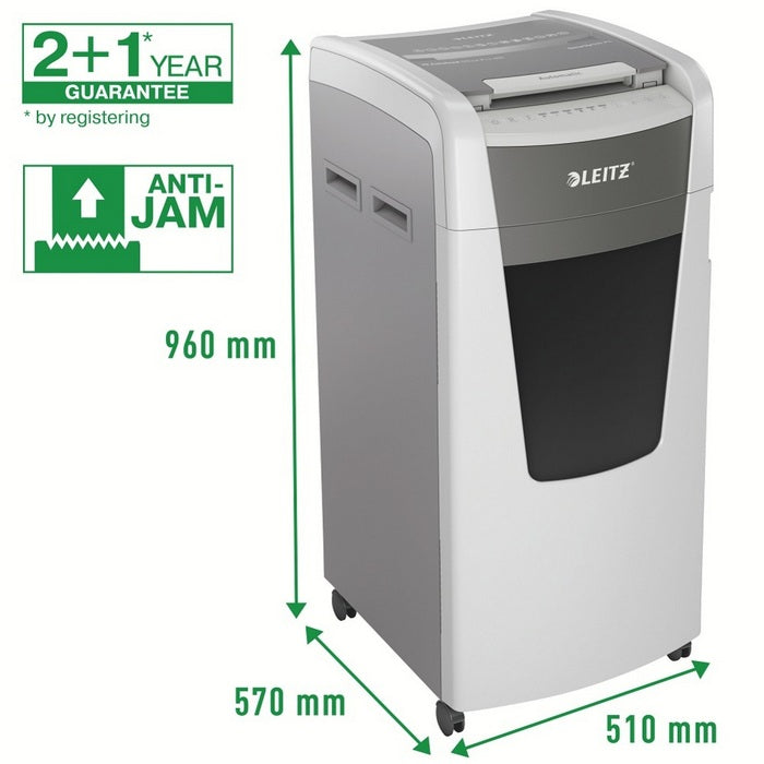 DISTRUGATOR DOCUMENTE automat LEITZ IQ Office, P4, cross-cut (confeti) 4 x 36 mm, alb-gri, 600 coli*