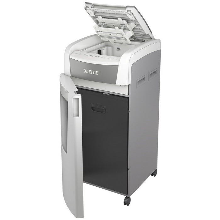 DISTRUGATOR DOCUMENTE automat LEITZ IQ Office, P4, cross-cut (confeti) 4 x 36 mm, alb-gri, 600 coli*