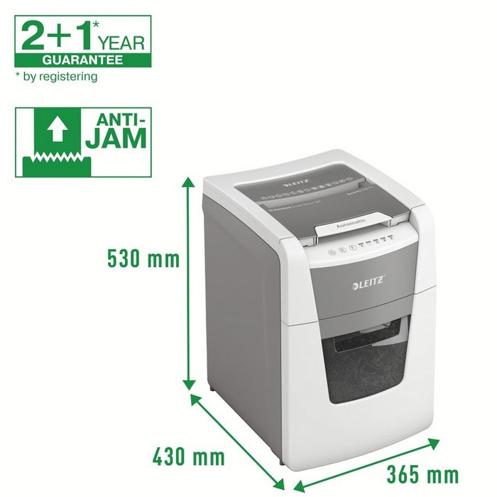 DISTRUGATOR DOCUMENTE automat LEITZ IQ Small Office, P4, cross-cut (confeti) 4 x 28 mm, alb-gri, 100 coli*