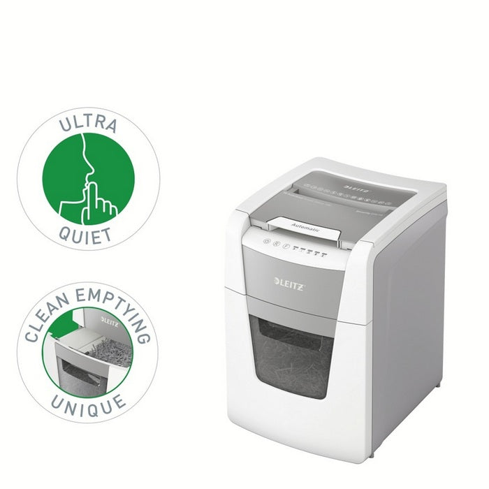 DISTRUGATOR DOCUMENTE automat LEITZ IQ Small Office, P5, micro-cut (particule) 2 x 15 mm, alb-gri, 100 coli*