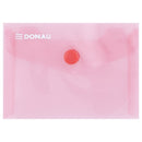 MAPA PLASTIC A7 DONAU, INCHIDERE cu CAPSA, CULORI TRANSPARENTE, set 10 buc