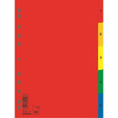 SEPARATOR PLASTIC A4+ COLOR, 120 microni, DONAU, EXTRA WIDE, numeric 1- 5