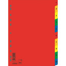 SEPARATOR PLASTIC A4+ COLOR, 120 microni, DONAU, EXTRA WIDE, numeric 1-10
