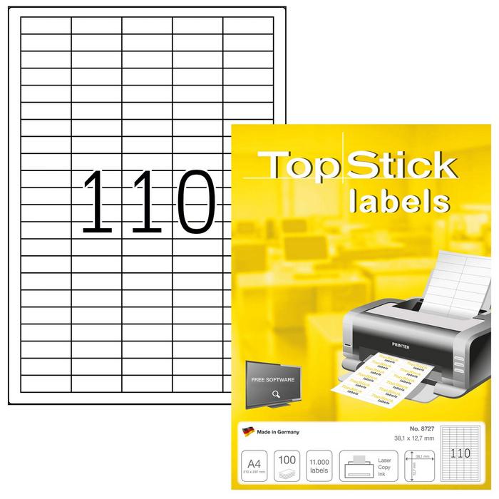 ETICHETE ADEZIVE ALBE format A4, colturi drepte, 100 coli/top