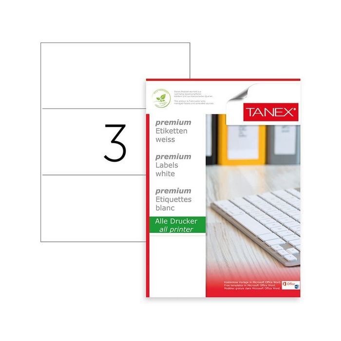 ETICHETE ADEZIVE ALBE format A4, colturi drepte, 100 coli/top