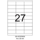 ETICHETE ADEZIVE ALBE format A4 OPTIMA, colturi drepte, 100 coli/top