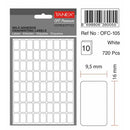 ETICHETE ADEZIVE ALBE TANEX, RECTANGULARE, la set