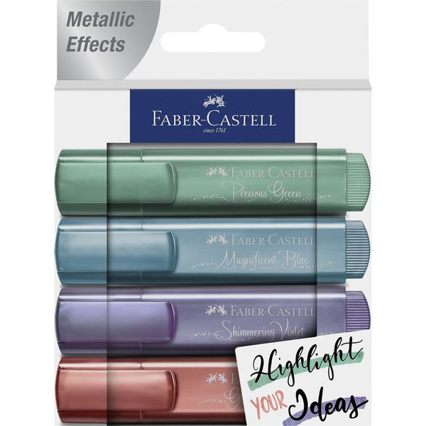 TEXTMARKER (EVIDENTIATOR) FABER-CASTELL 154624 METALIZAT, set 4 buc, PROMO BackToSchool*