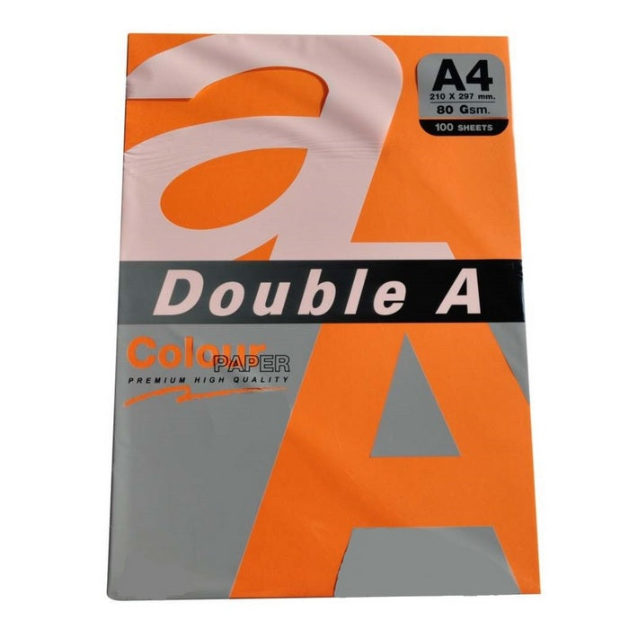 HARTIE COLOR A4 80 gr/mp, Double A, MIX 5 culori INTENSE, 100 coli/top