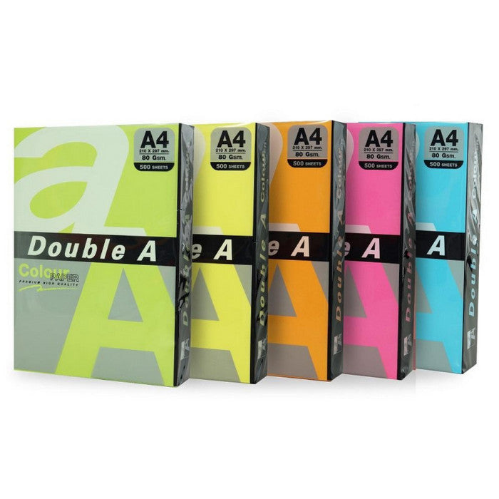 HARTIE COLOR A4 Double A, 75gr/mp, culori NEON, 25 coli/top