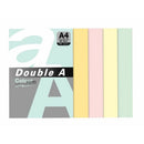 HARTIE COLOR A4 80gr, Double A, MIX 5 culori PASTEL, 500 coli/top