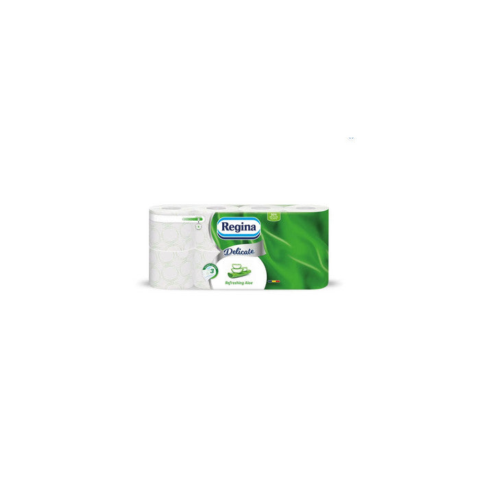 HARTIE IGIENICA ALBA REGINA DELICATE, 3 straturi, 130 foi, 16,25 m, pachet 8 role