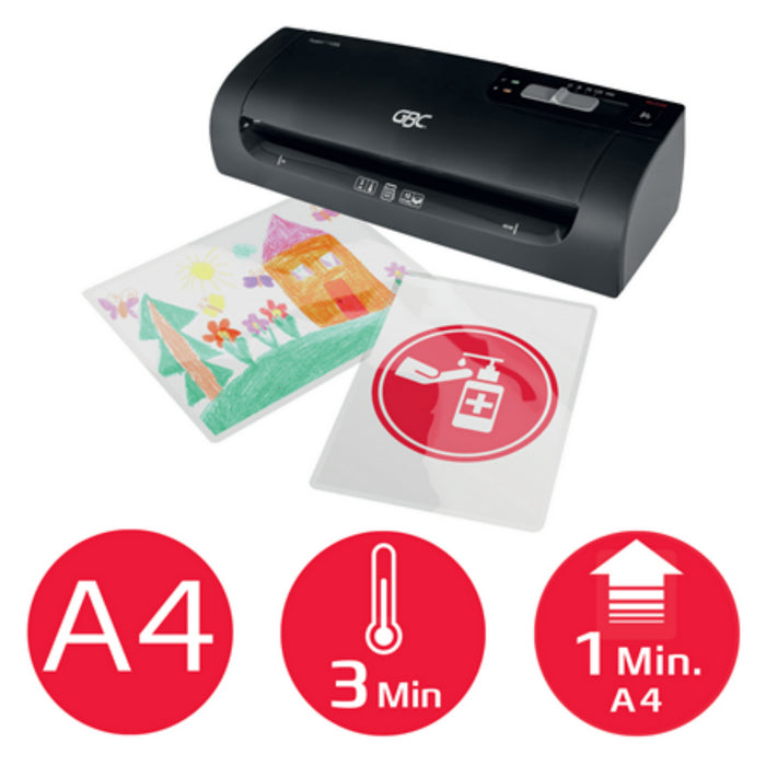 LAMINATOR GBC 1100L, A4, folie max 75 microni, negru*