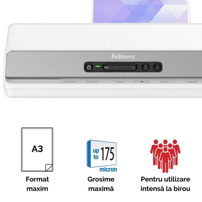 LAMINATOR A3 FELLOWES AMARIS LX 6 ROLE, folie max 175 microni*