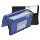 *MAPA PLASTIC A4 Q-Connect, cu 13 compartimente si elastic, ALBASTRU, lichidare de stoc