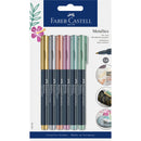 MARKER PERMANENT FABER-CASTELL METALLICS, set 6 culori, scriere 1,50 mm