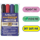 ** MARKER WHITEBOARD ARTLINE 517 Dry safe ink, set 4 bucati - scriere 2,00 mm, lichidare de stoc