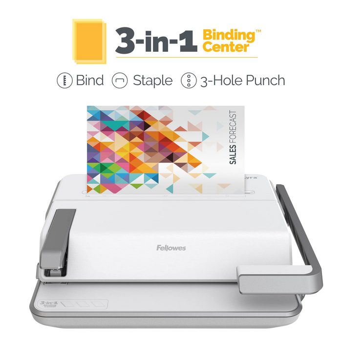 MASINA DE INDOSARIAT FELLOWES LYRA 3 IN 1, maxim 300 coli, inele max 38 mm*