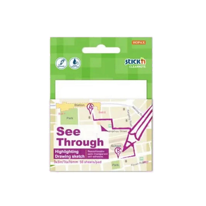 NOTES ADEZIV 76 x 76mm, HO-21712, ALB-TRANSPARENT, PLASTIC, 50 file/set