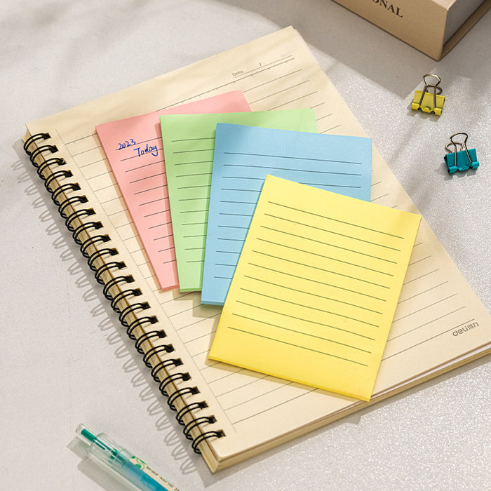 NOTES ADEZIV DELI 76 x 126mm, DLEA047, 4 x 25 file/set R-V-G-A liniat