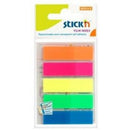 INDEX ADEZIV 12 x 45mm, HO-21050, NEON MIX, PLASTIC, 5 x 25 file/set*