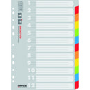 SEPARATOR CARTON A4 COLOR Office Products, set 12 culori
