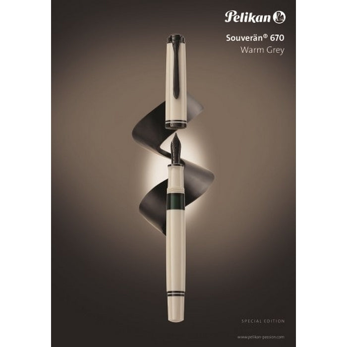 PIX PELIKAN Souveran K670 Editie Speciala Warm Grey, accesorii placate negre, GRI, in cutie cadou*