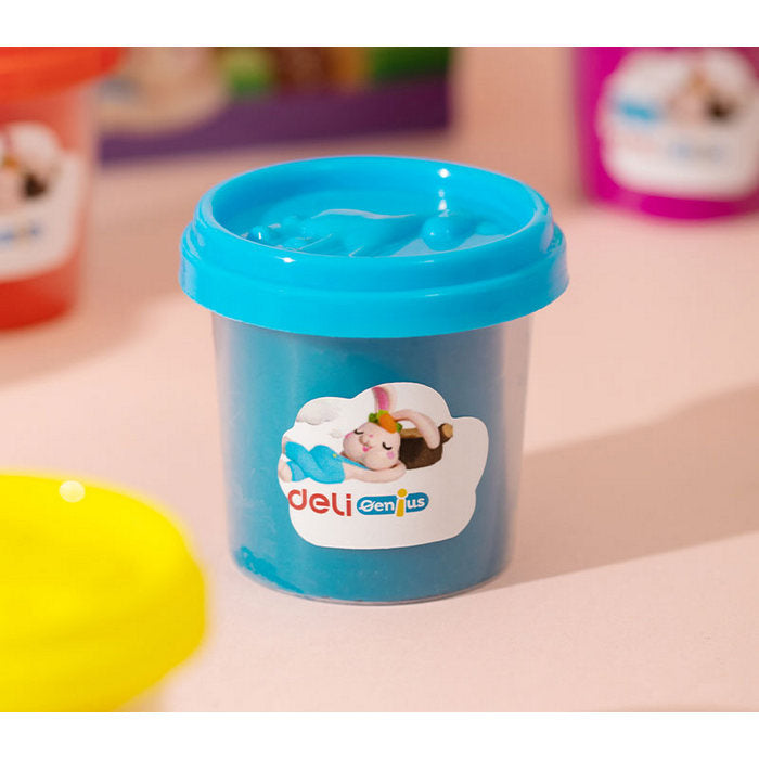 PLASTILINA COLOR DELI MODELAJ, set 6 culori x 100 gr